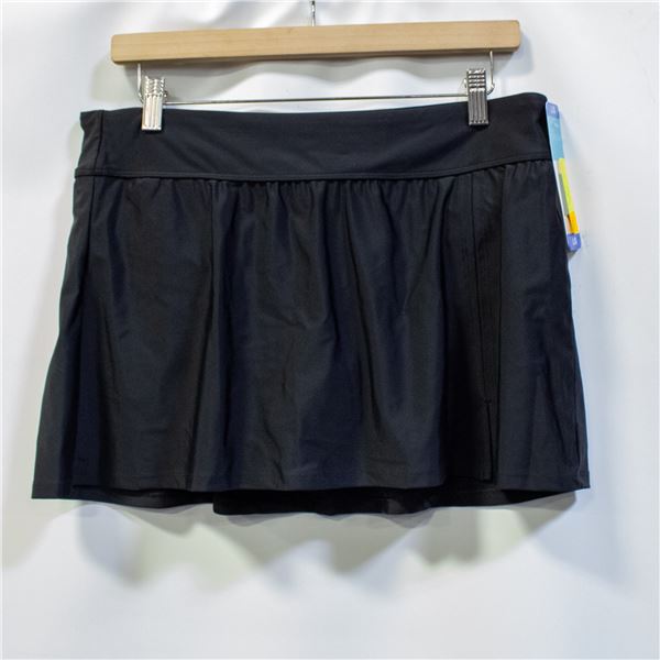 NEW CHRISTINA WOMENS SWIM SKORT BLACK SIZE LARGE