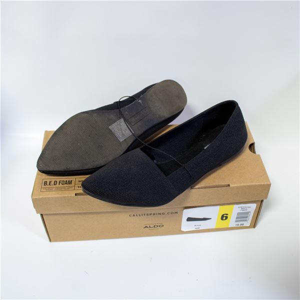 CALL IT SPRING WOMENS POINTED FLATS BLACK SIZE 6