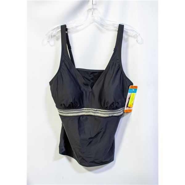 NEW CHRISTINA WOMENS SWIMWEAR TOP BLACK SIZE XXL