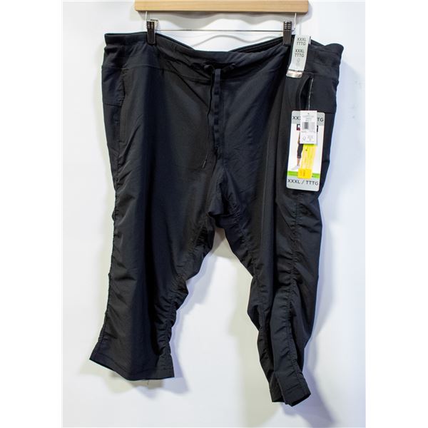 NEW WOMENS KIRKLAND ACTIVE CAPRI BLACK SIZE XXXL