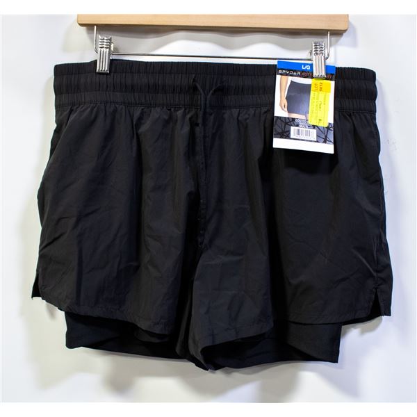 NEW SPYDER WOMENS ACTIVE SPORT SHORT BLACK SIZE LG