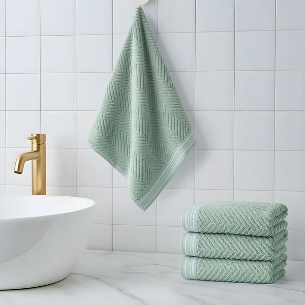 BAG OF 4 CARLO HOME COTTON HAND TOWELS - GREEN