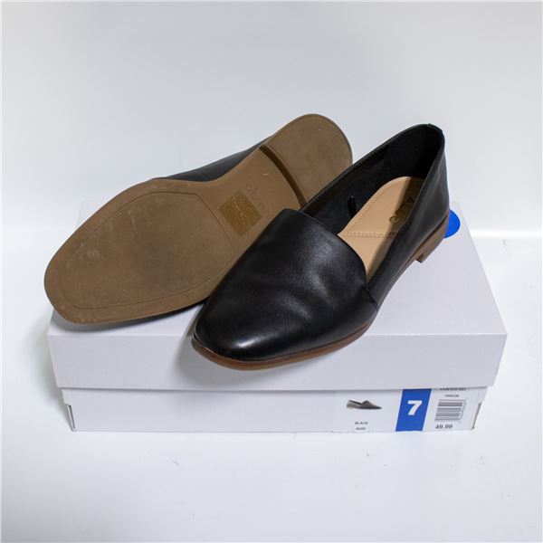 ALDO WOMENS LEATHER FLATS BLACK SIZE 7
