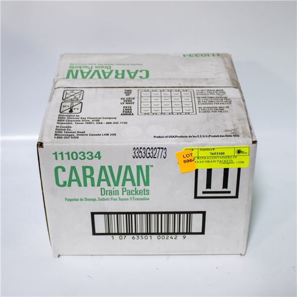 CASE WITH 4 CONTAINERS OF CARAVAN DRAIN PACKETS