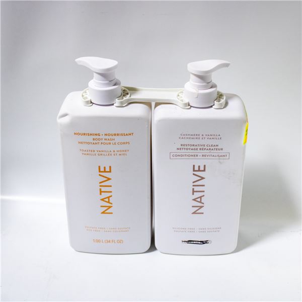 SET OF 2 NATIVE CONDITIONER & BODY WASH