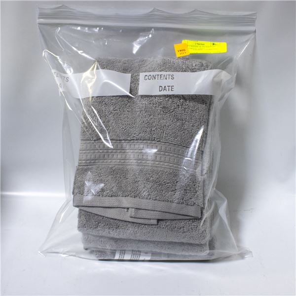 BAG OF 3 SAFDIE & CO. COTTON HAND TOWELS - GREY