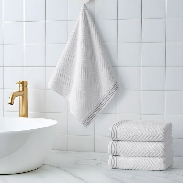 BAG OF 3 CARLO HOME COTTON HAND TOWELS - WHITE