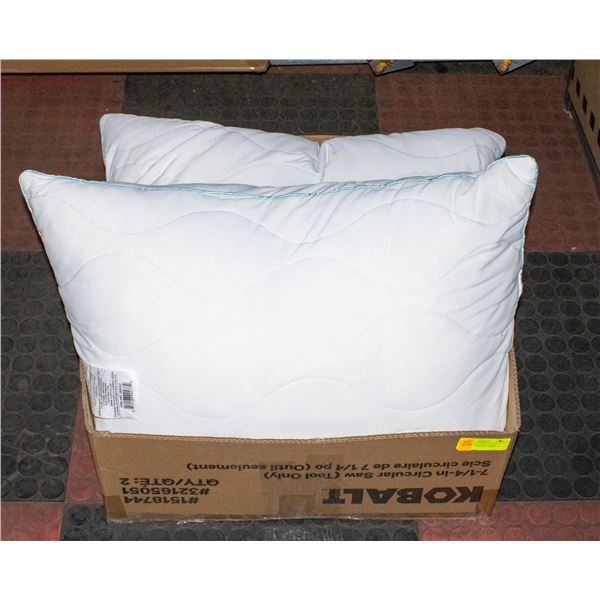 2 PACK BELOW ZERO COOLING PILLOWS WHITE QUEEN SIZE