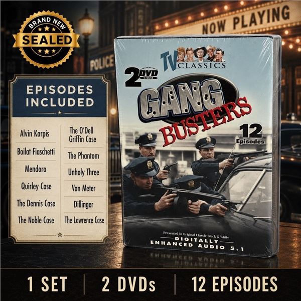 NEW DVD SET "GANG BUSTERS" 12 EPISODES