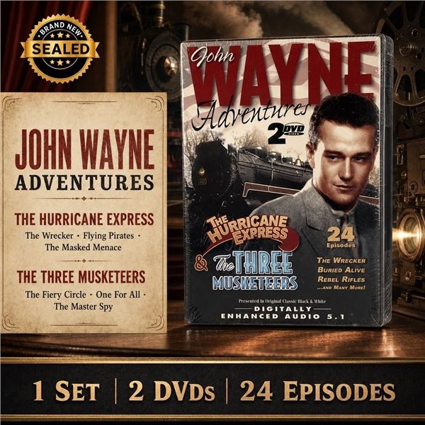 NEW DVD SET "JOHN WAYNE ADVENTURES" 24 EPISODES