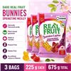 Image 1 : 3 DARE REAL FRUIT BUNNIES 225G BB 09/26