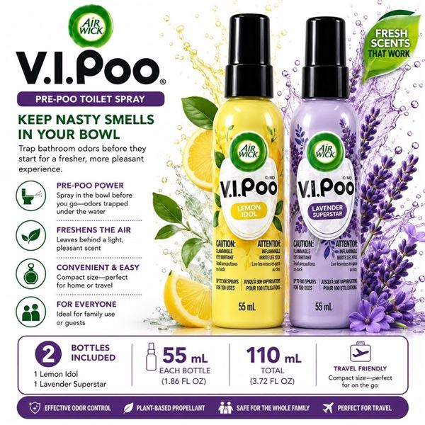 2 AIR WICK V.I.POO LEMON/LAVENDER 55ML
