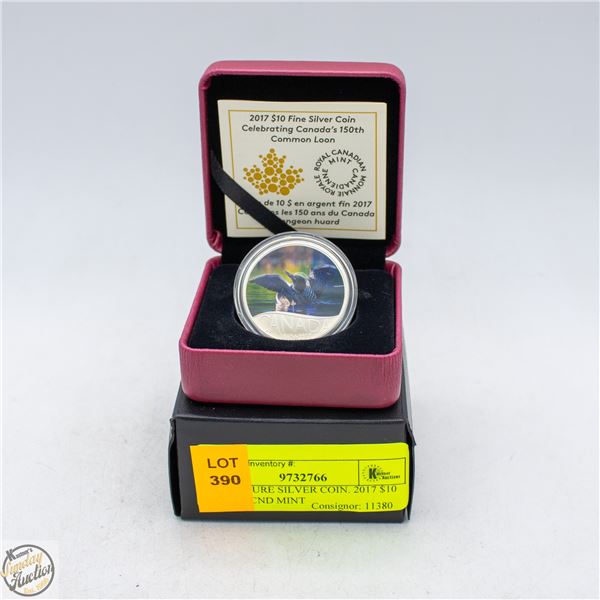 99.99% PURE SILVER COIN. 2017 $10 ROYAL CND MINT