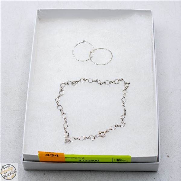 STERLING SILVER BRACELET AND