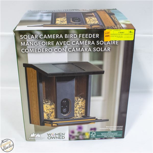 EVERGREEN SOLAR CAMERA BIRD FEEDER WITH DUAL