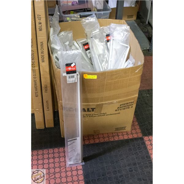 BOX OF 49 NEW ROD DESYNE LOCKSEAM CURTAIN ROD