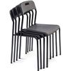 Image 1 : NEW 4 PACK OF TACTIC ARMLESS STACKING CHAIRS BLACK