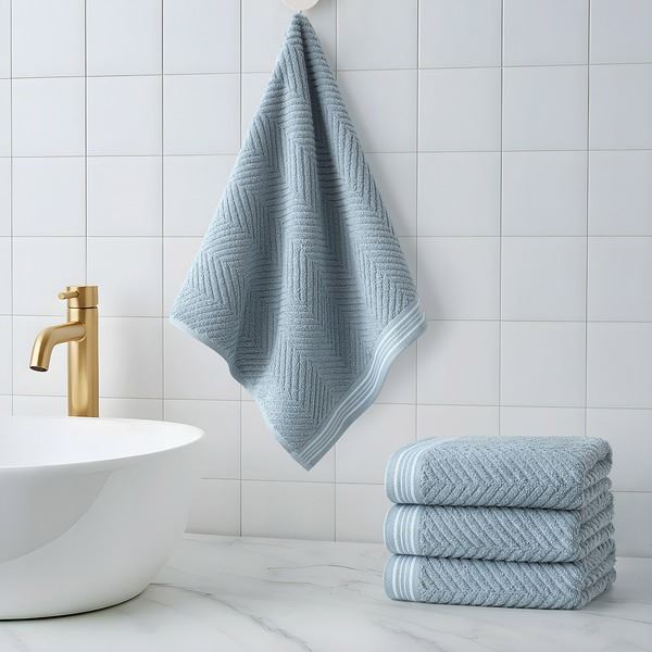 BAG OF 4 CARLO HOME COTTON HAND TOWELS - BLUE
