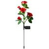 Image 3 : 2 PCS SOLAR FIVE-HEAD RED ROSES OUTDOOR LIGHT