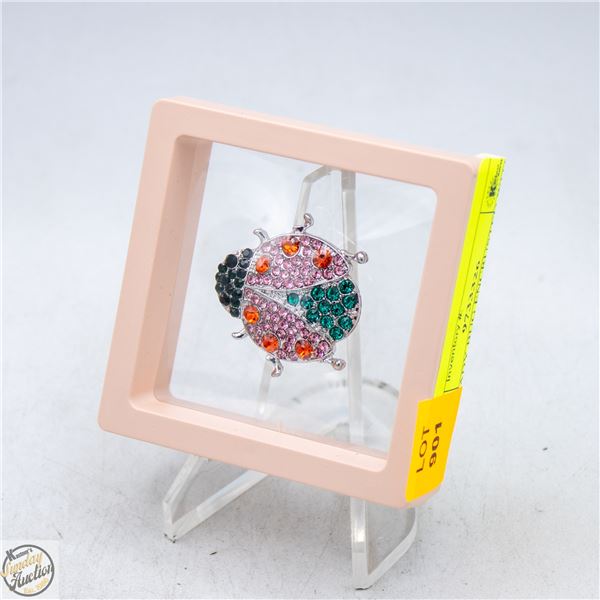 NEW LADY BUG ENCRUSTED WITH MULTI