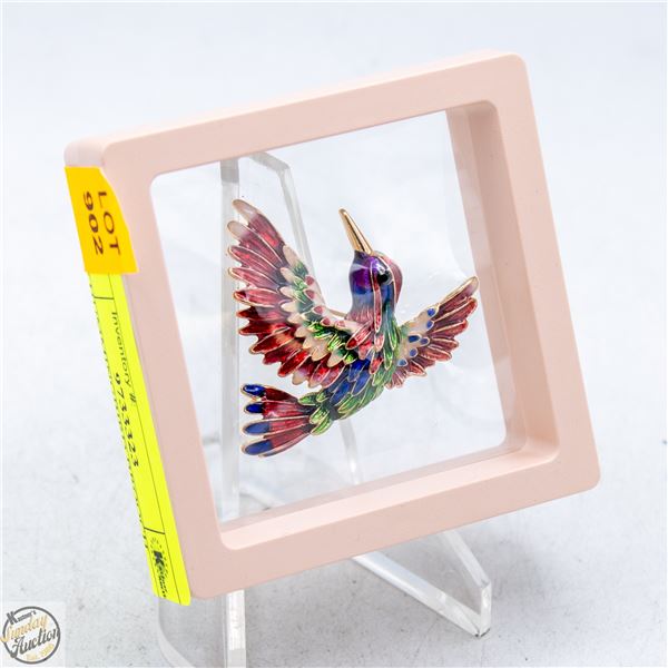 NEW HUMMINGBIRD BROOCH MULTICOLORED