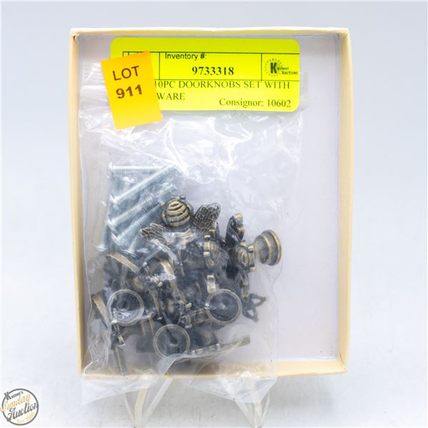 NEW 10PC DOORKNOBS SET WITH HARDWARE