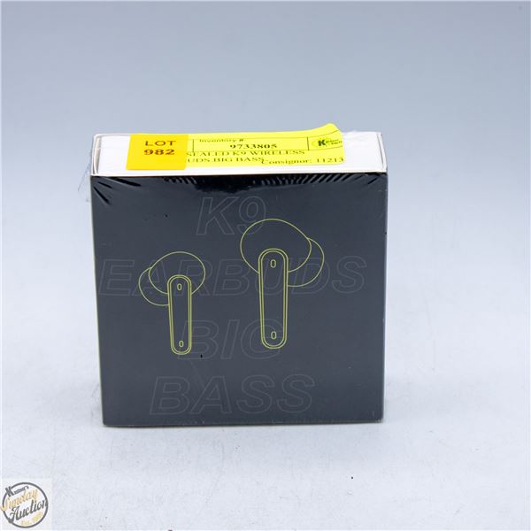 NEW SEALED K9 WIRELESS ERABUDS BIG BASS