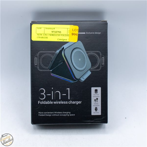 NEW 3 IN 1 WIRELESS FOLDABLE CHARGER