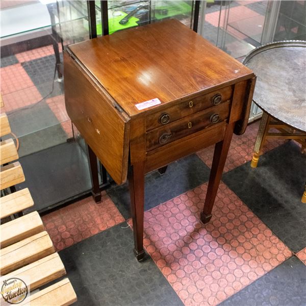 ANTIQUE SEWING ROOM PEMBROKE TABLE, ENGLISH,