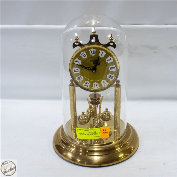 ERGO MANTEL CLOCK WITH GLASS DOME 11" TALL