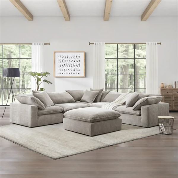 NEW SEREEN FABRIC MODULAR SECTIONAL - TAUPE