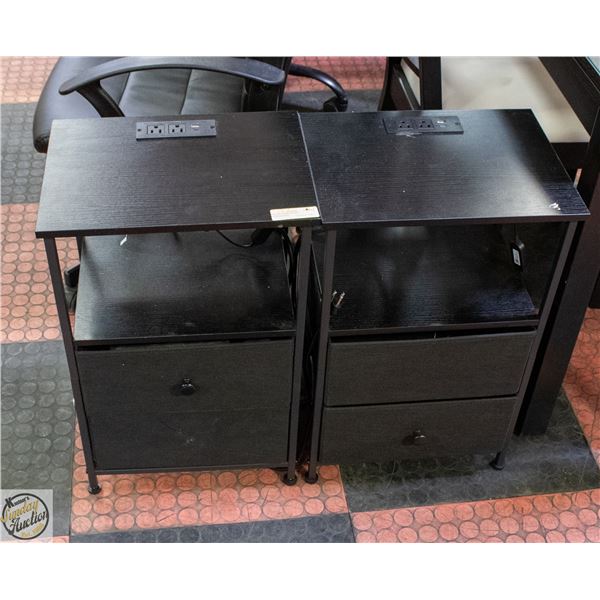PAIR OF USB POWERED NIGHTSTANDS H-24" W-11.5"