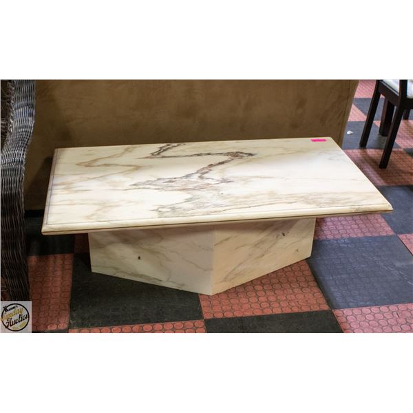 VINTAGE ITALIAN POST-MODERN SOLID MARBLE COFFEE