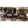 Image 1 : PATIO TABLE WITH 2 ARM CHAIRS 2 OTTOMANS