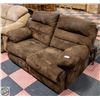 Image 1 : CHOCOLATE BROWN MICROFIBER RECLINING LOVESEAT