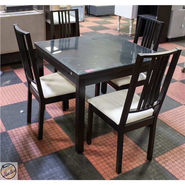 BLACK TABLE PULLS OUT EXTENDS TO DINING TABLE FOR