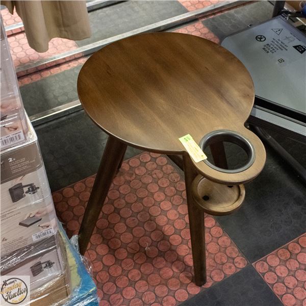 GRADY DAWN HARDWOOD WINE SIDE TABLE WALNUT BROWN