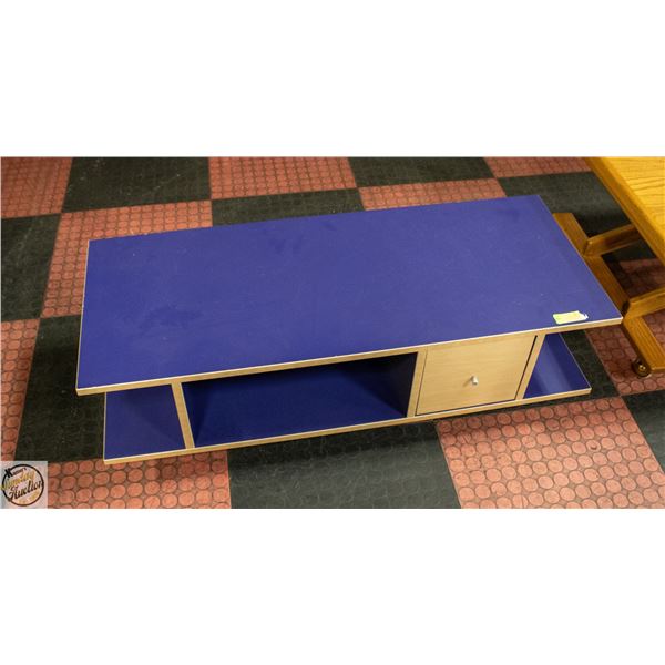 SOLID WOOD ROLLING MEDIA STAND WITH DRAWER -
