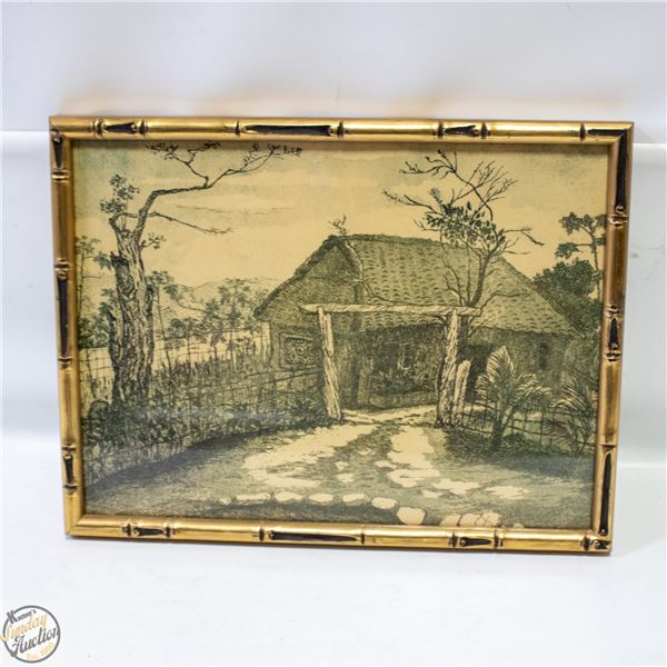 VINTAGE WILDWOOD GALLERY FRAMED LANDSCAPE