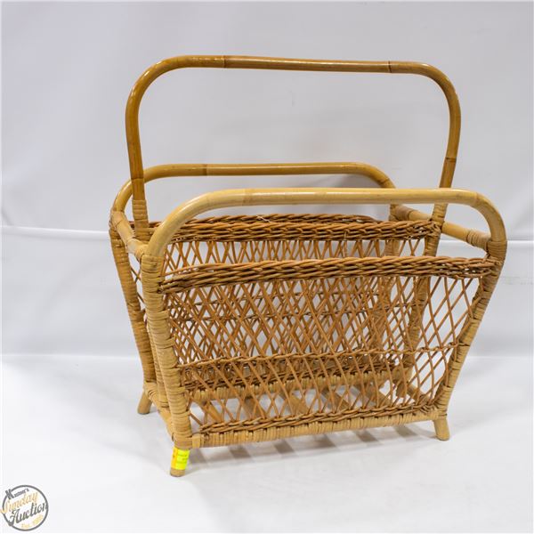 DOUBLE SIDED WICKER STORAGE BASKET