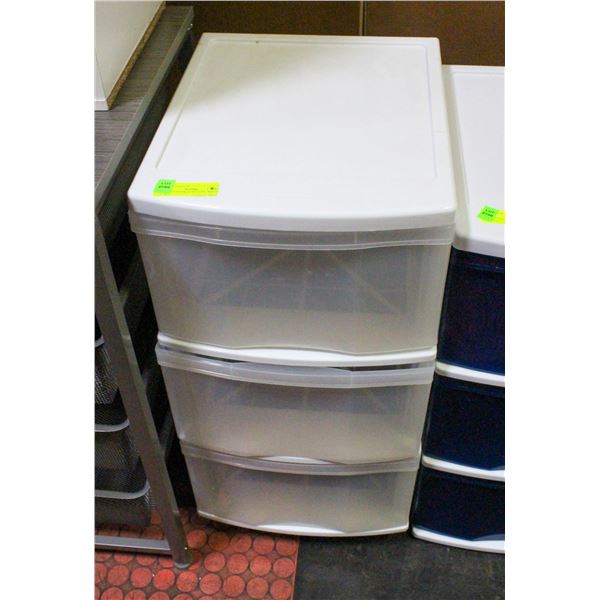 WHITE 4 DRAWER ROLLING WHITE CART