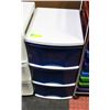 Image 1 : PLASTIC BLUE 3 DRAWER STORAGE CABINET