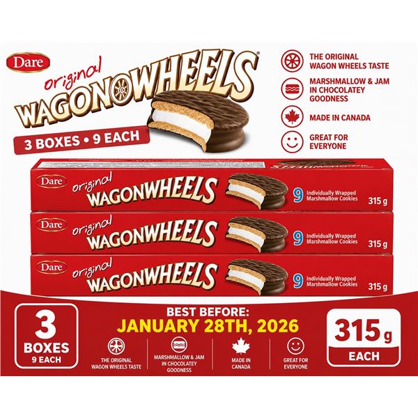 THREE 315G BOXES WITH 9 ORIGINAL WAGON WHEELS