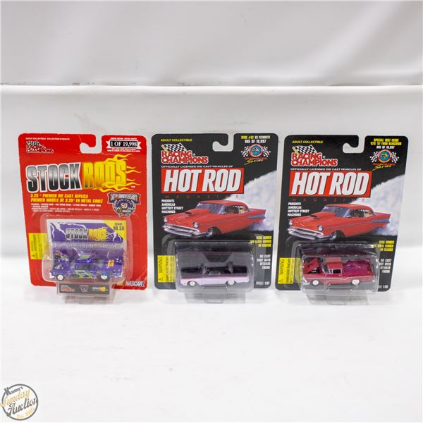 3 PACK OF HOTROD CARDS 1/64 SCALE