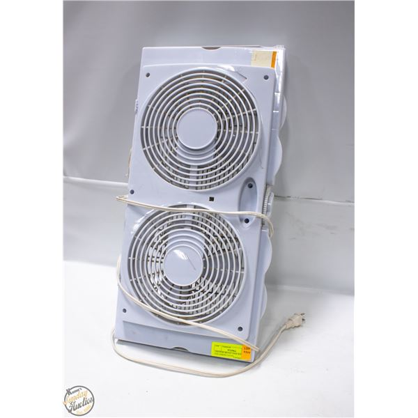 LIKEWISE BRAND TWIN WINDOW FAN (NEEDS CLEAN)