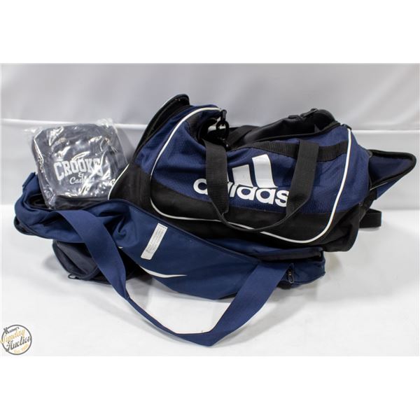 ADIDAS GYM BAG SOLD WITH CROOKS AND CASTLES BAG