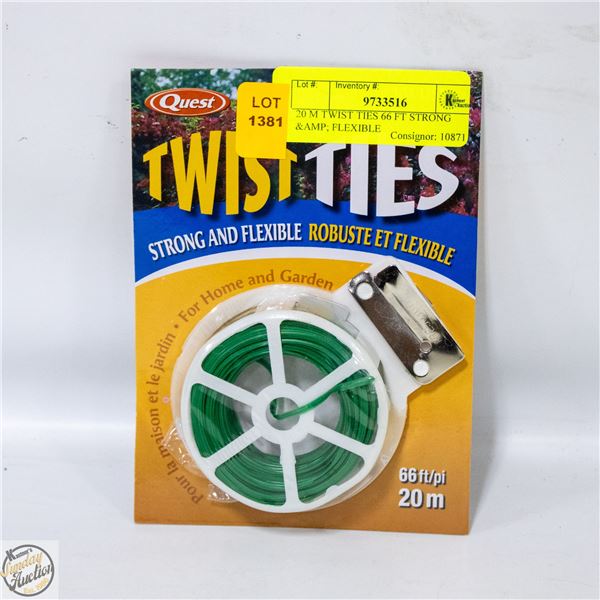 20 M TWIST TIES 66 FT STRONG & AMP; FLEXIBLE