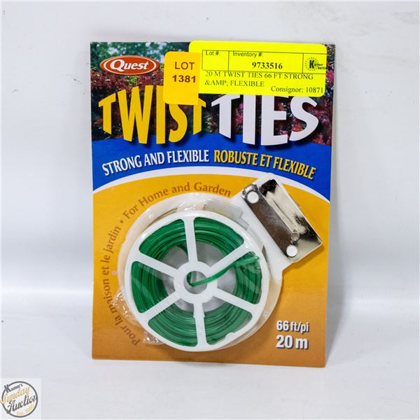 20 M TWIST TIES 66 FT STRONG & AMP; FLEXIBLE
