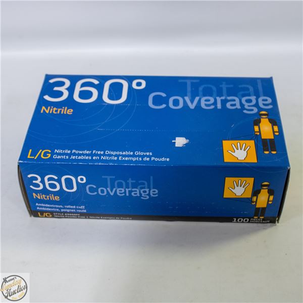 BOX OF 100 LARGE NITRILE GLOVES EXP. 2025/03
