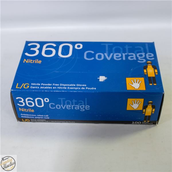BOX OF 100 LARGE NITRILE GLOVES EXP. 2025/03
